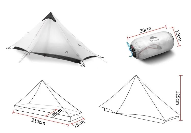 FLAME'S CREED Lanshan 1 Person Oudoor Ultralight Camping Tent Single