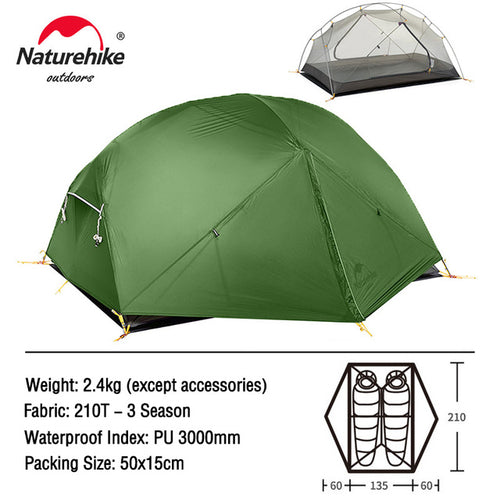 Naturehike Mongar Tent 2 Person Ultralight Travel Tent Double Layer