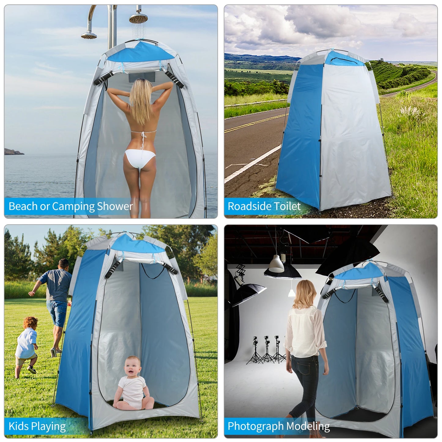 Portable Beach Shower Toilet Changing Tent Sun Rain Shelter Privacy