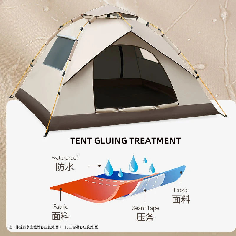 3-4 Person Outdoor Folding Tent Quick Automati Opening Self-driving